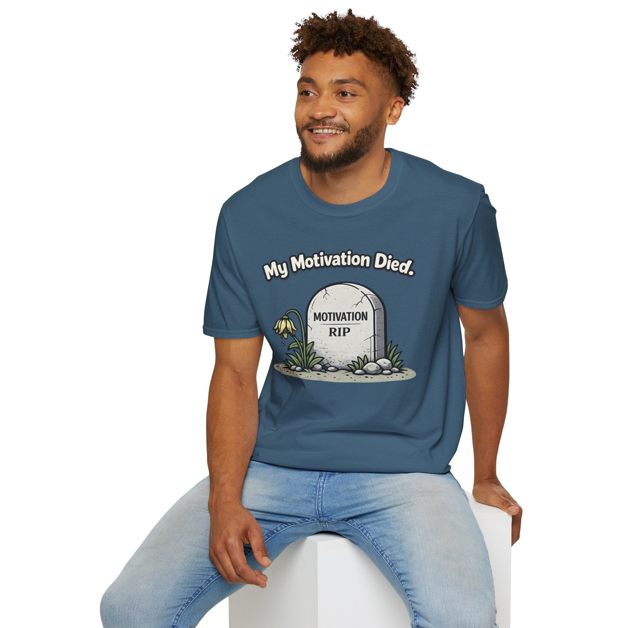 "My Motivation Died" Tombstone T-Shirt