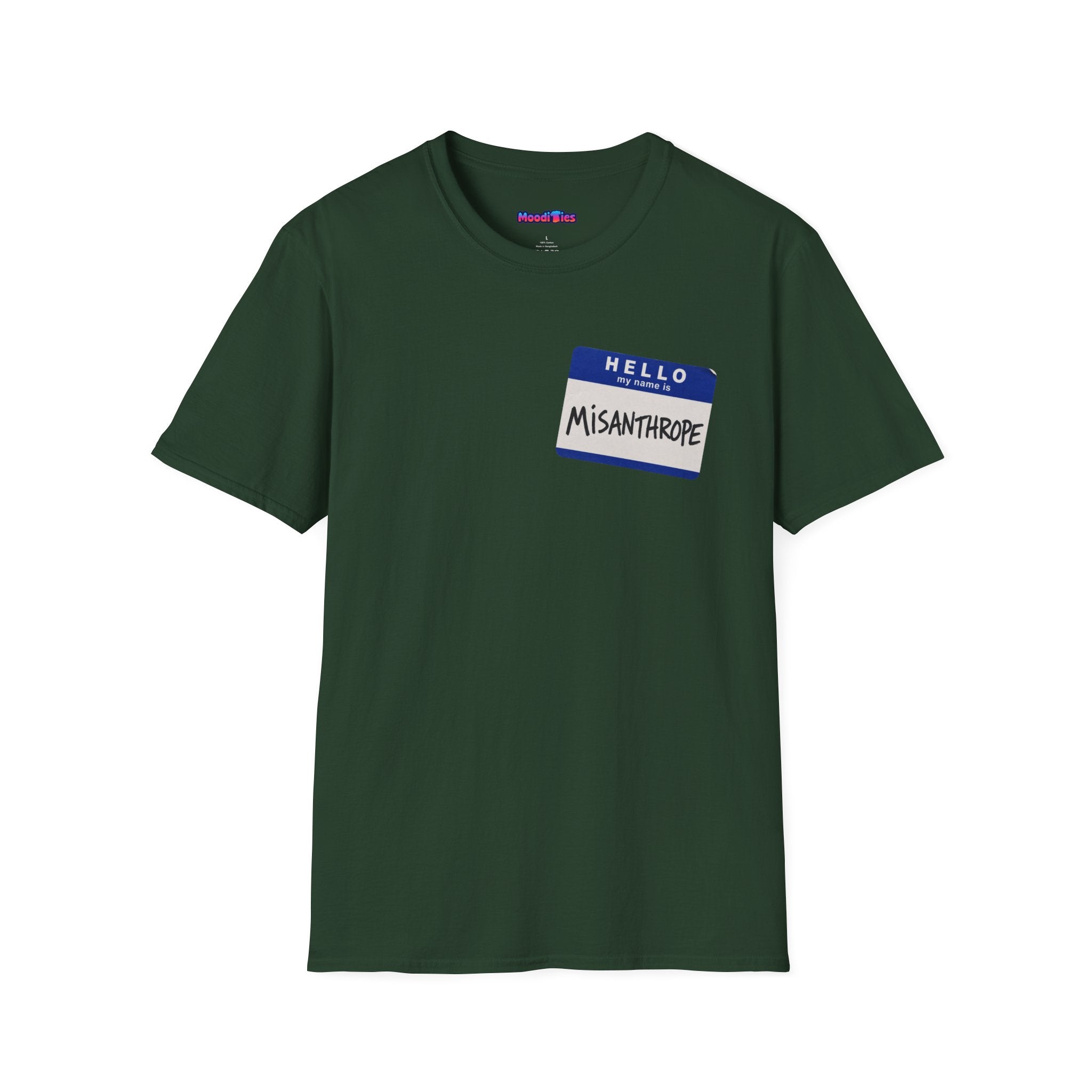 "Hello My Name Is Misanthrope" Name Tag T-Shirt — Funny Introvert Graphic Tee