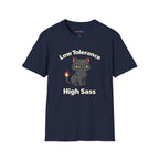 "Low Tolerance, High Sass" Black Cat T-Shirt