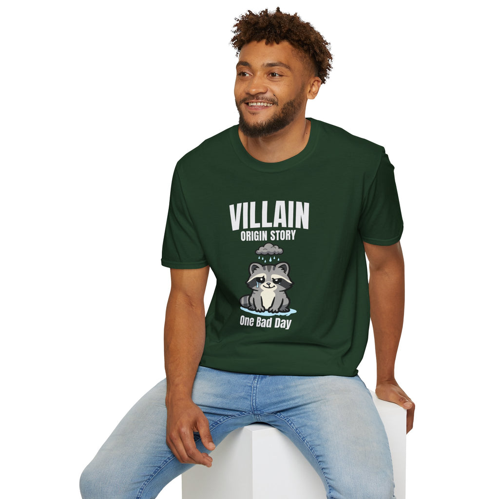 "Villain Origin Story: One Bad Day" Raccoon T-Shirt