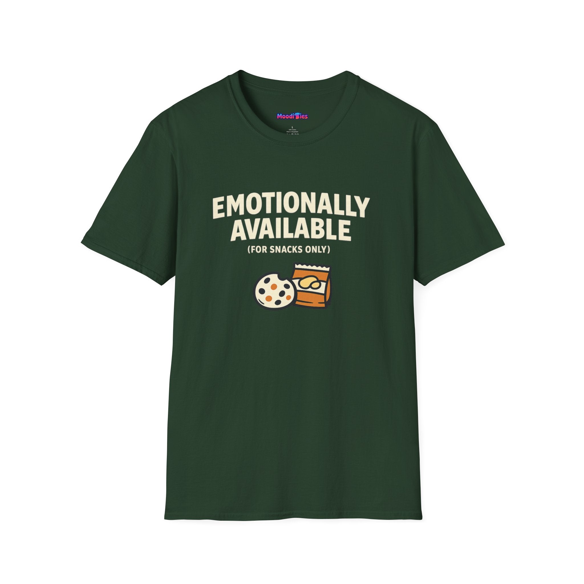 "Emotionally Available (For Snacks Only)" T-Shirt
