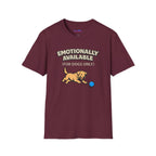 "Emotionally Available (For Dogs Only)" Dog Chasing Ball T-Shirt