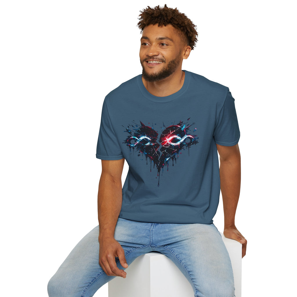 Dripping Infinity Heart Graphic T-Shirt