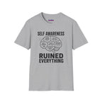 "Self-Awareness Ruined Everything" Brain Map T-Shirt
