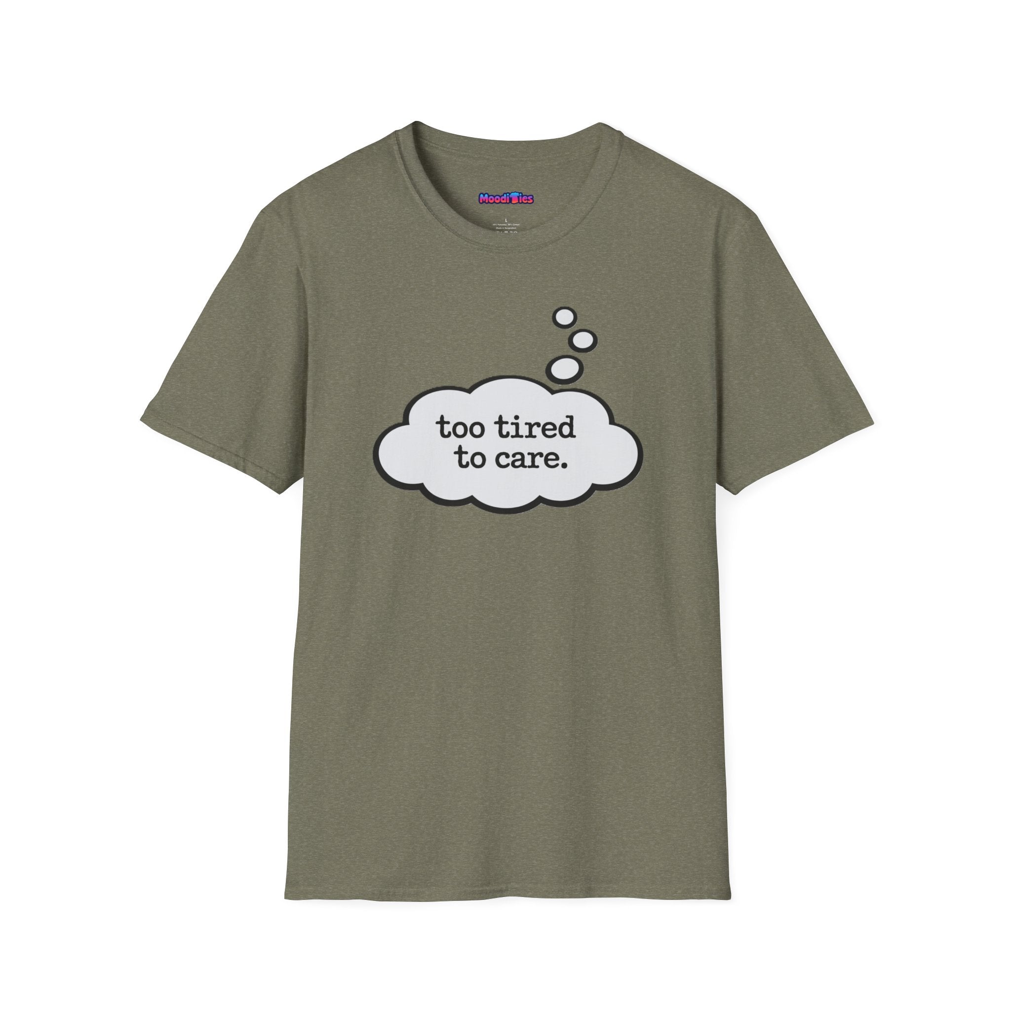 "Too Tired To Care" Thought Bubble T-Shirt