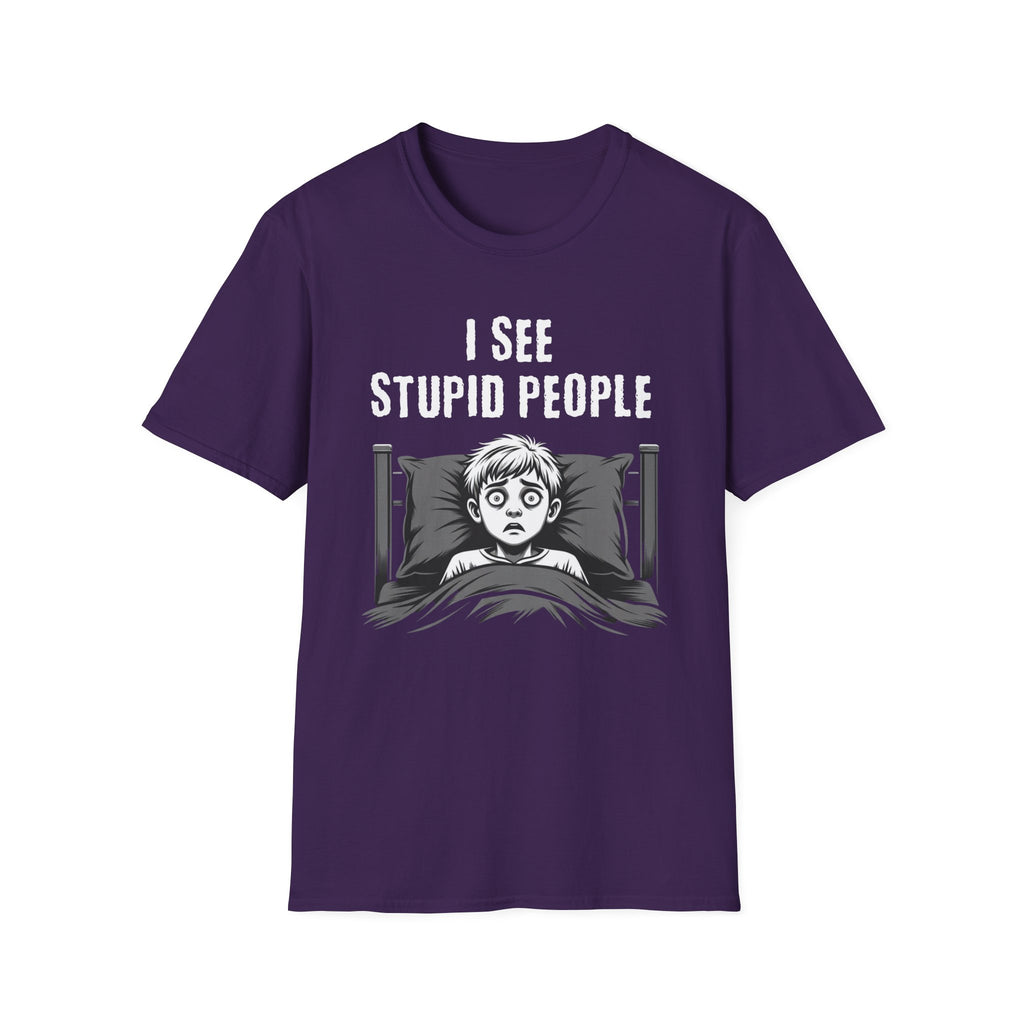 "I See Stupid People" Spooked Boy T-Shirt