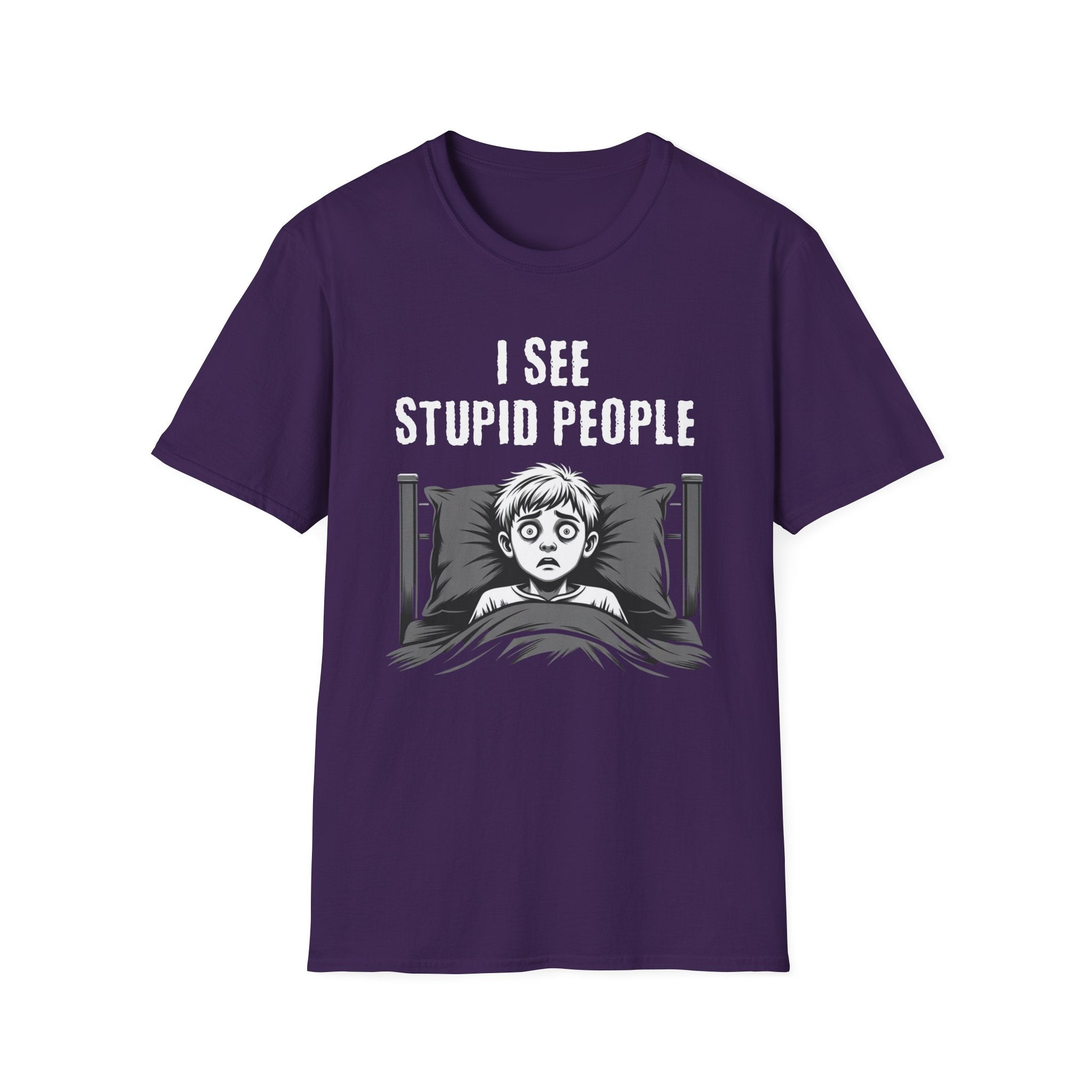 "I See Stupid People" Spooked Boy T-Shirt