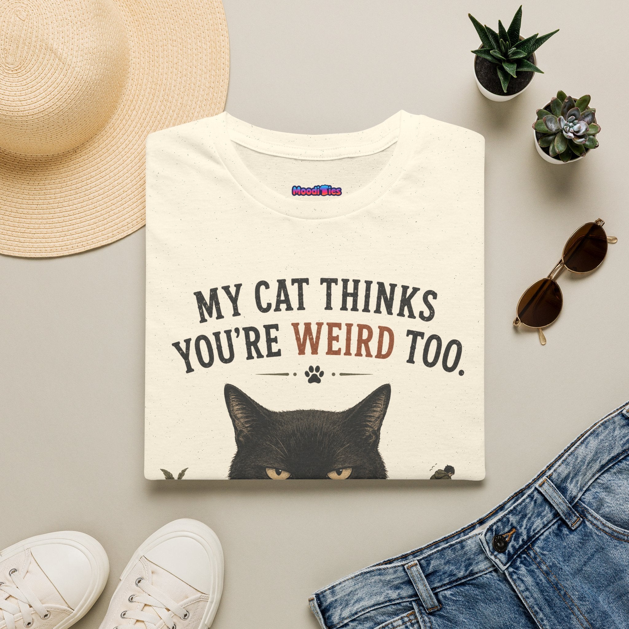 "My Cat Thinks You're Weird Too." Grumpy Cat T-Shirt