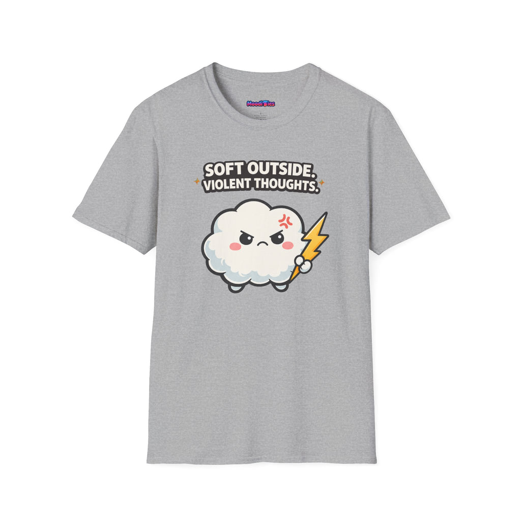 "Soft Outside. Violent Thoughts" Angry Cloud T-Shirt