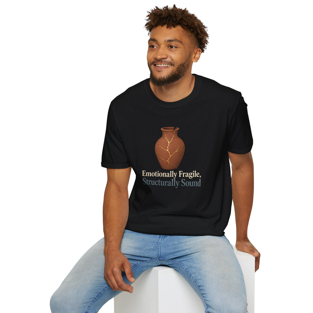 "Emotionally Fragile, Structurally Sound" Kintsugi Vase T-Shirt
