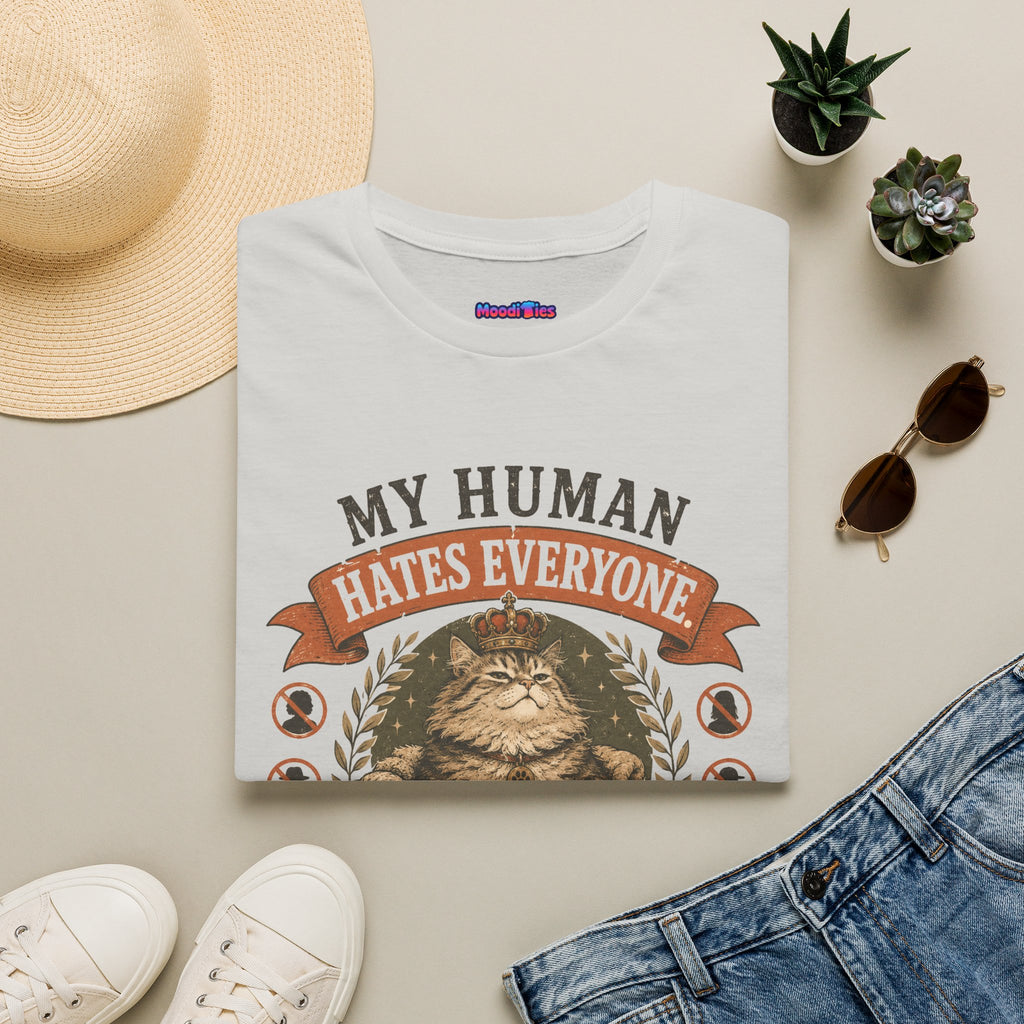 "My Human Hates Everyone." Smug Fat Cat T-Shirt
