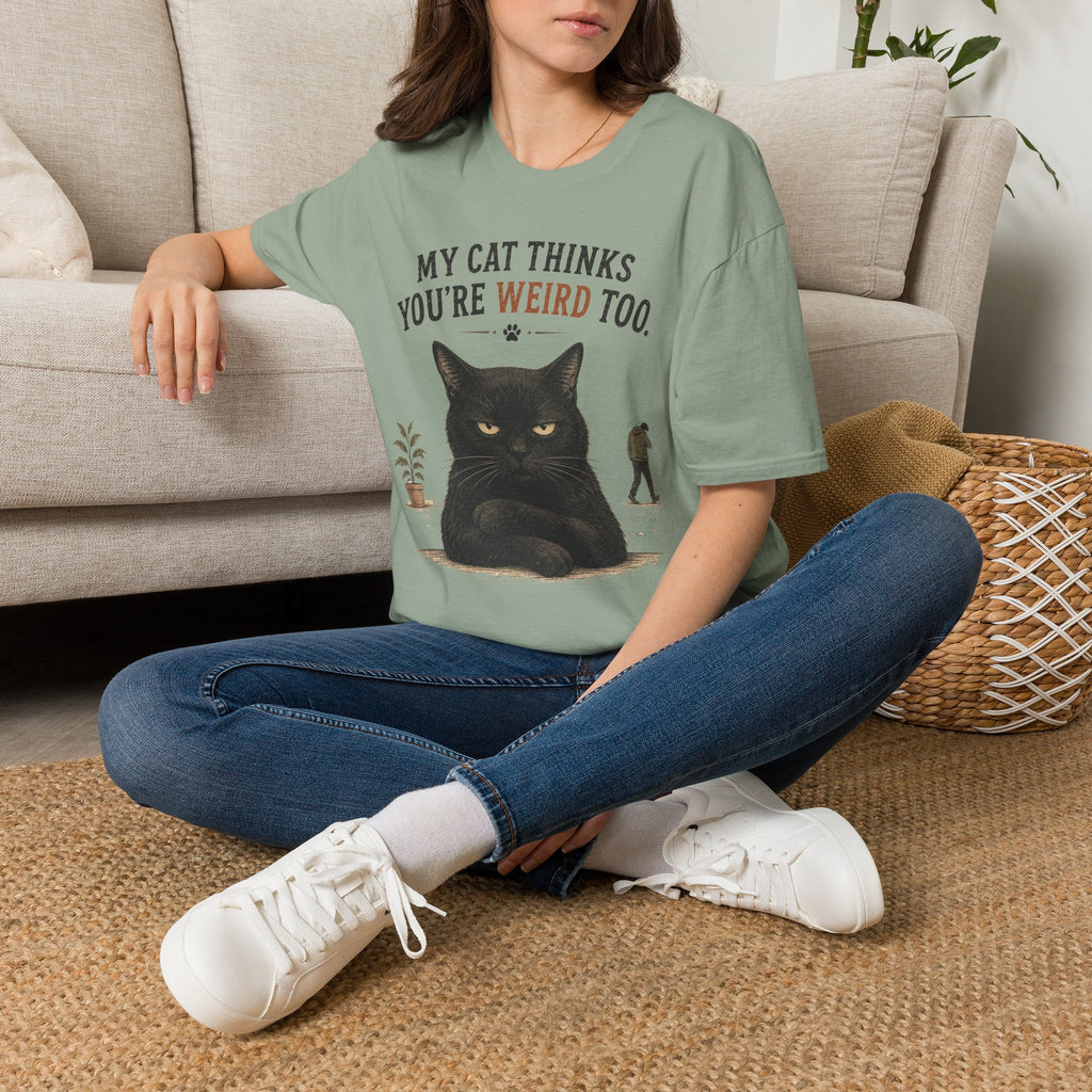 "My Cat Thinks You're Weird Too." Grumpy Cat T-Shirt