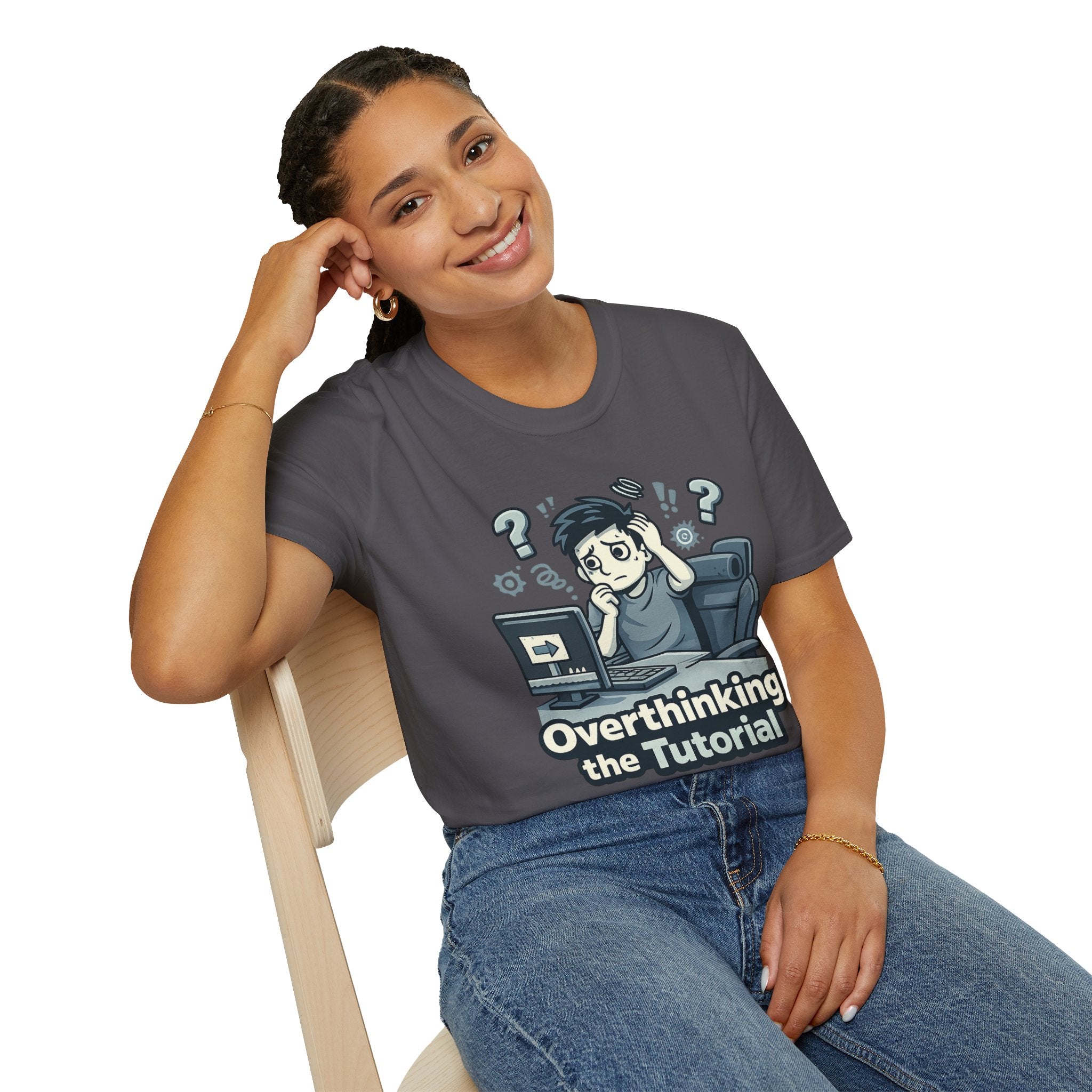 "Overthinking the Tutorial" Gamer Graphic T‑Shirt