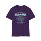 "Certified Overthinker" Retro Brain Graphic T-Shirt