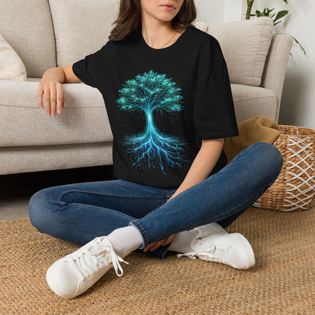 Digital Tree of Life (Blue) Graphic T-Shirt