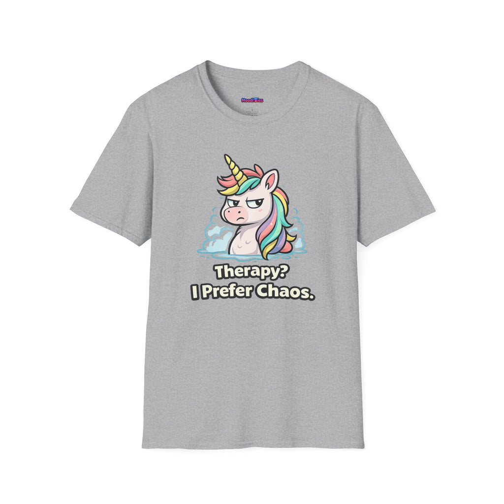 "Therapy? I Prefer Chaos." Unicorn T-Shirt