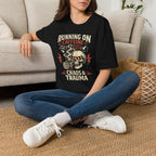 "Running on Caffeine, Chaos & Trauma" Skull Coffee T-Shirt