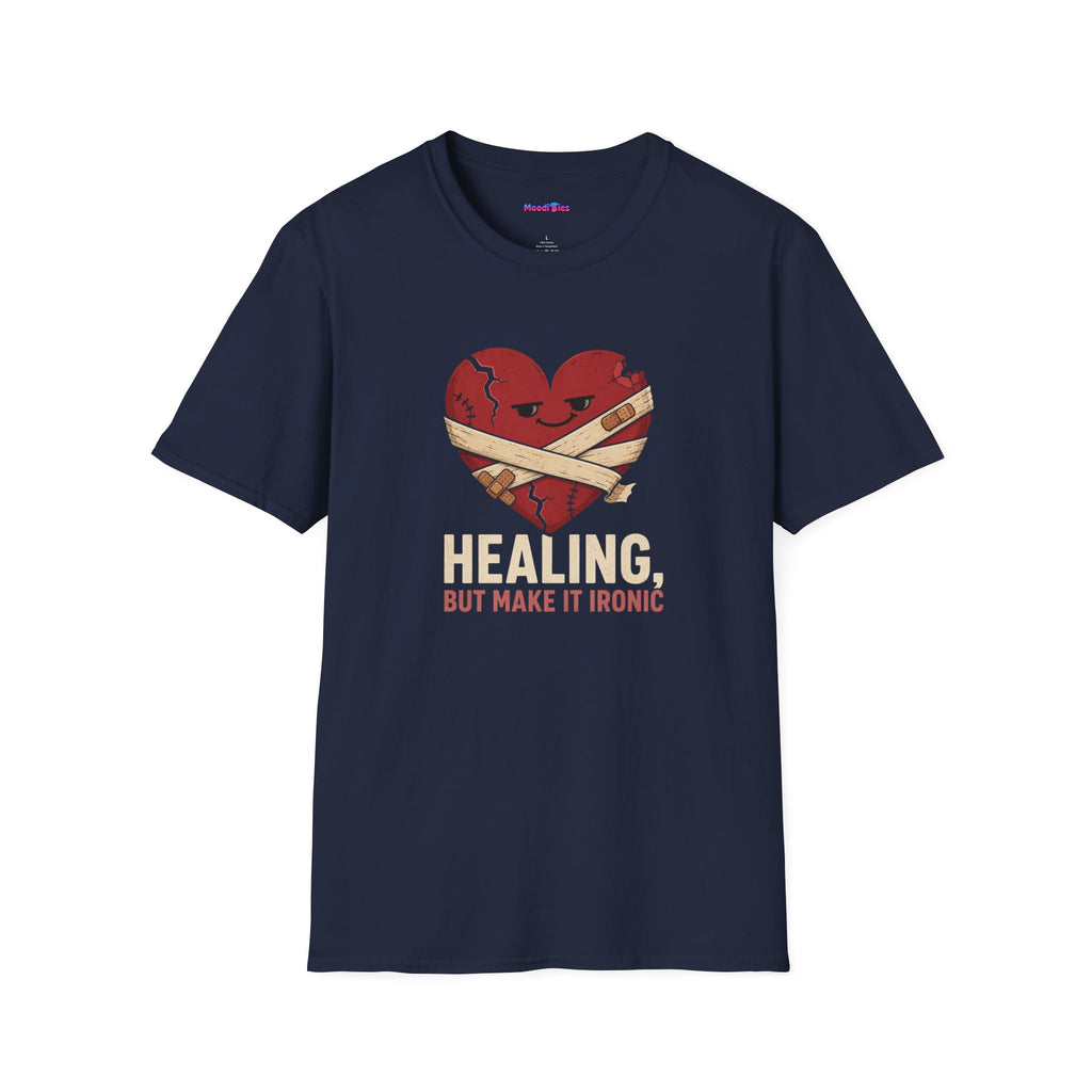 "Healing, But Make It Ironic" Bandaged Heart T-Shirt
