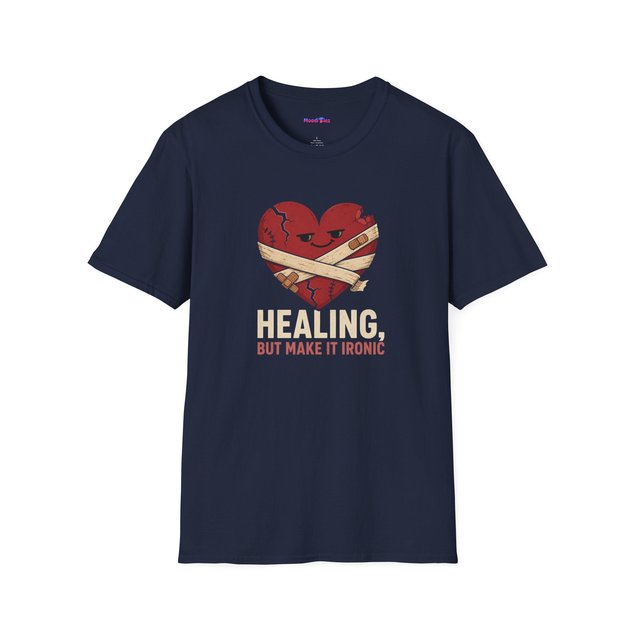 "Healing, But Make It Ironic" Bandaged Heart T-Shirt