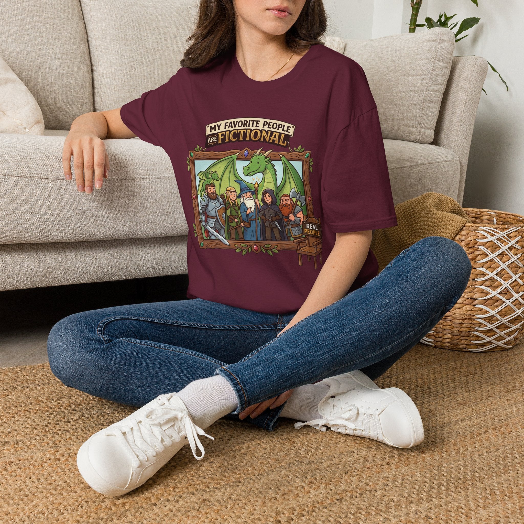 “My Favorite People Are Fictional” Fantasy Characters T-Shirt