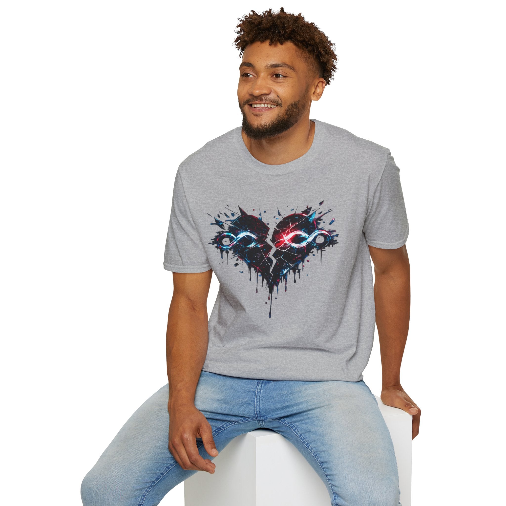 Dripping Infinity Heart Graphic T-Shirt
