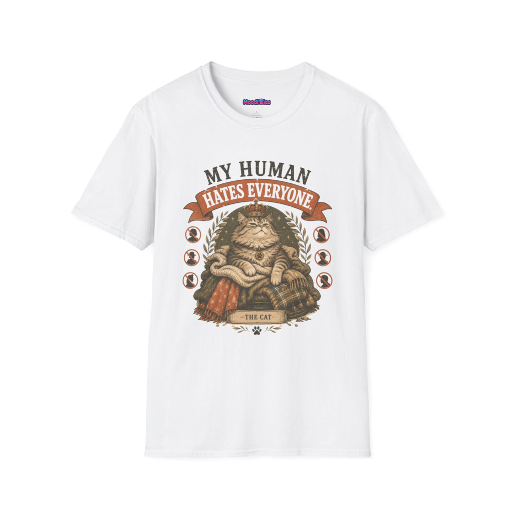 "My Human Hates Everyone." Smug Fat Cat T-Shirt