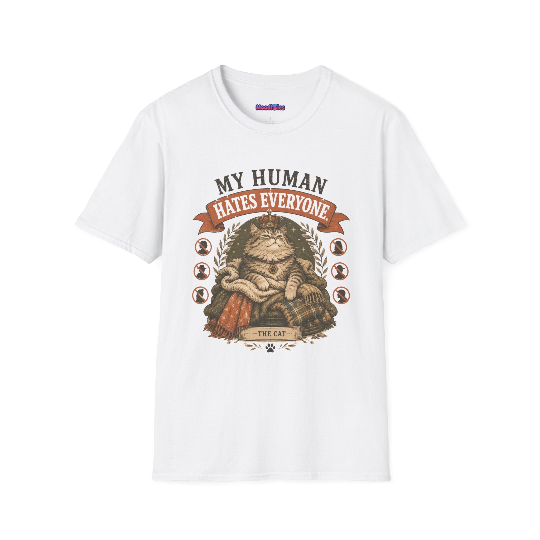 "My Human Hates Everyone." Smug Fat Cat T-Shirt