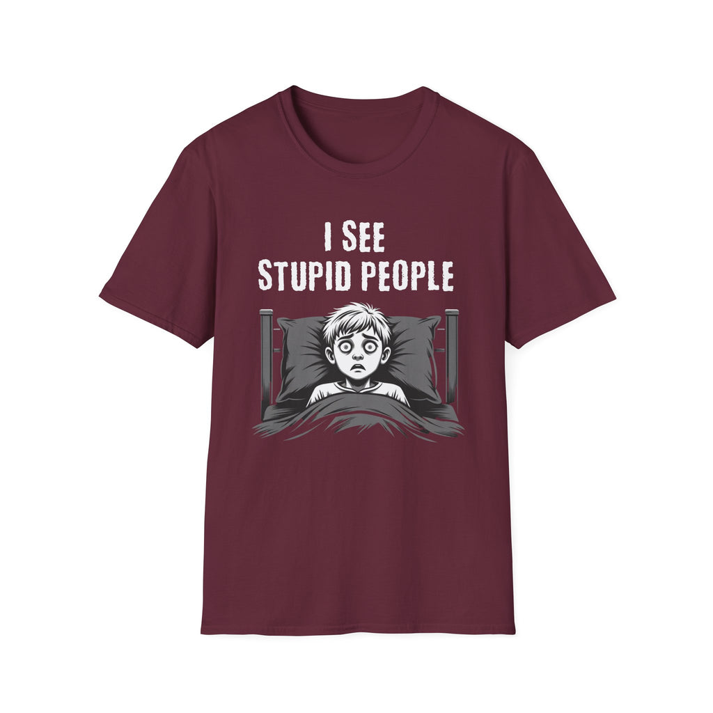 "I See Stupid People" Spooked Boy T-Shirt
