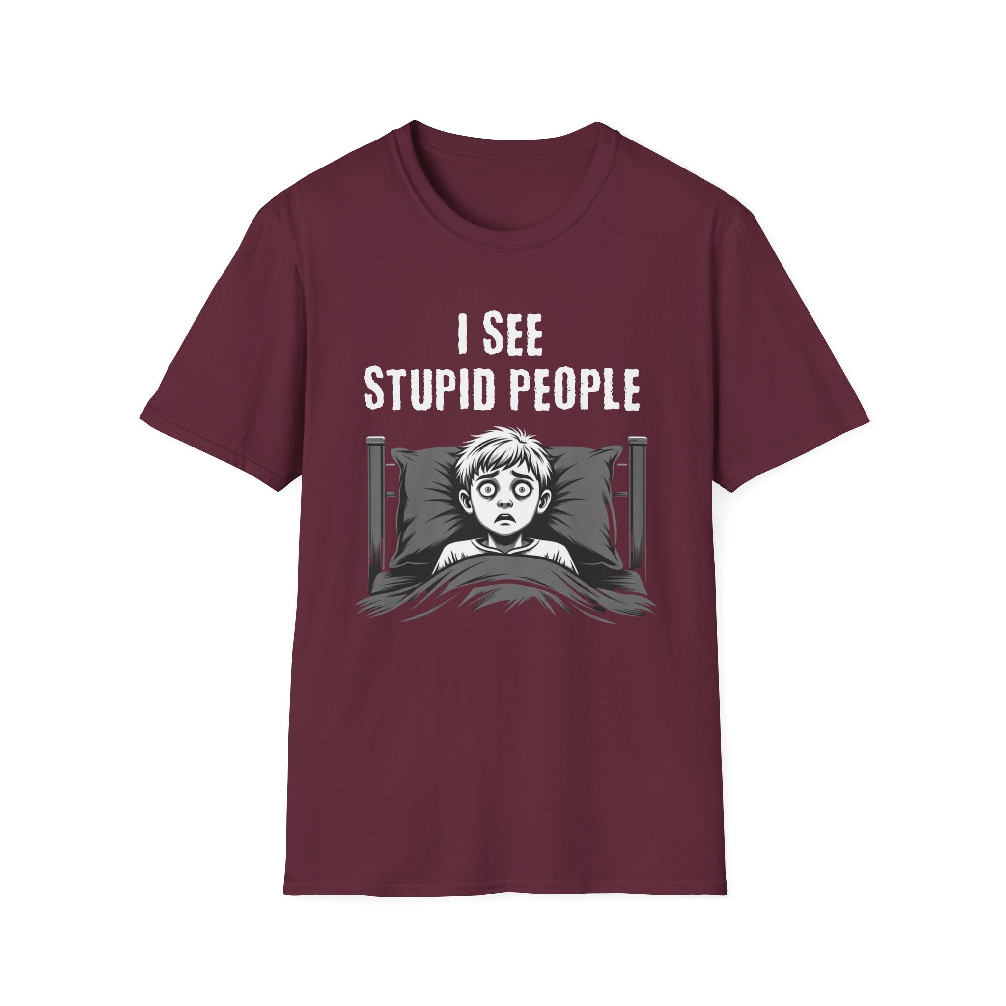 "I See Stupid People" Spooked Boy T-Shirt