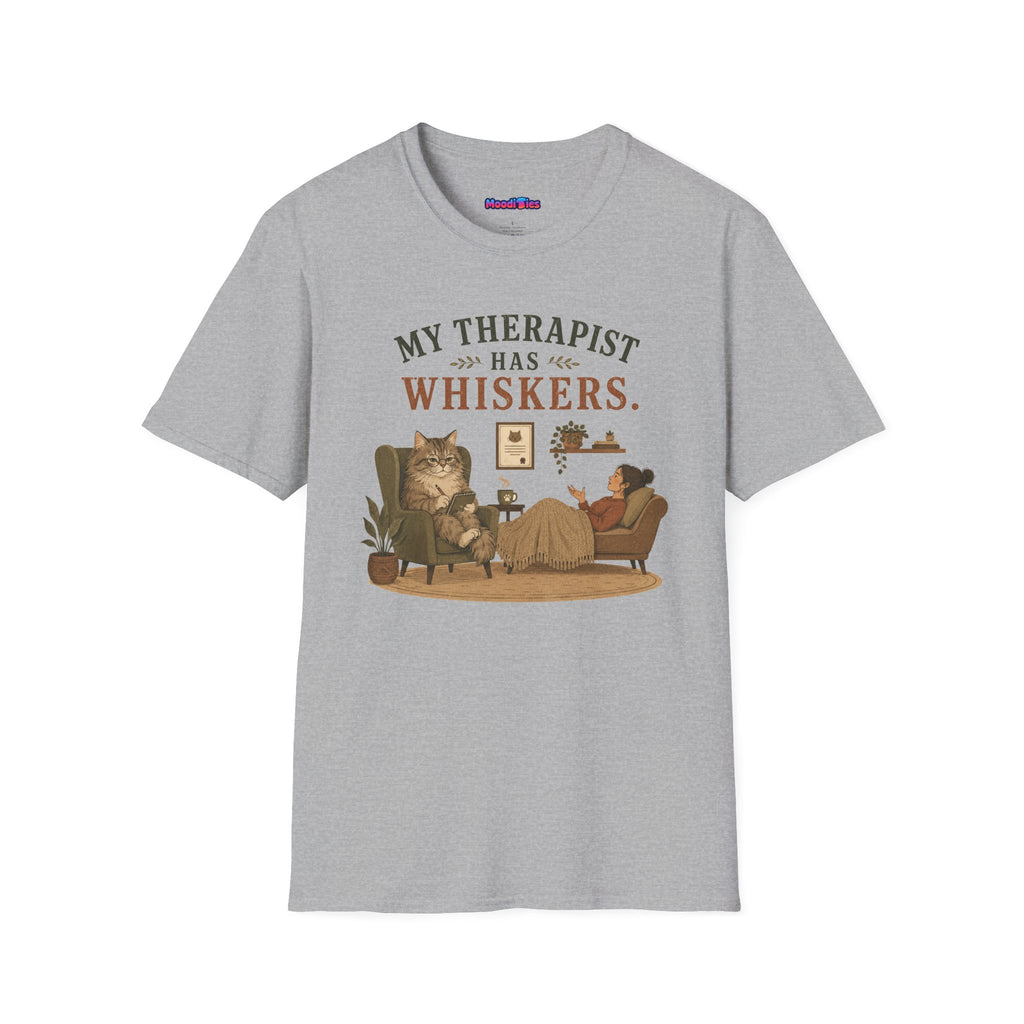 "My Therapist Has Whiskers." Therapy Cat T-Shirt
