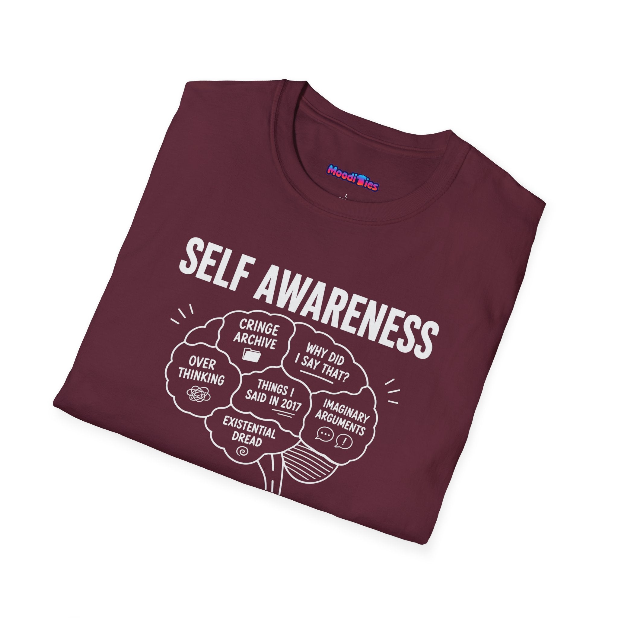 "Self-Awareness Ruined Everything" Brain Map T-Shirt