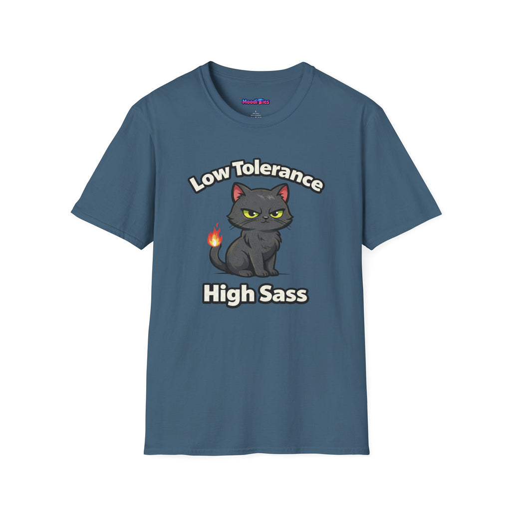 "Low Tolerance, High Sass" Black Cat T-Shirt