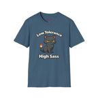 "Low Tolerance, High Sass" Black Cat T-Shirt