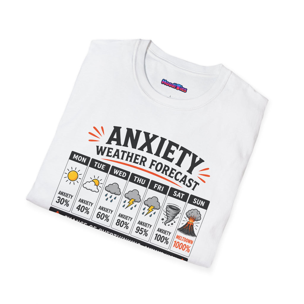 "Anxiety Weather Forecast: One Mild Inconvenience Away" T-Shirt