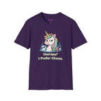 "Therapy? I Prefer Chaos." Unicorn T-Shirt