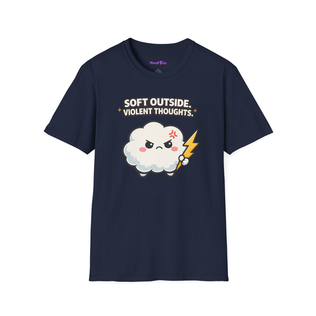 "Soft Outside. Violent Thoughts" Angry Cloud T-Shirt