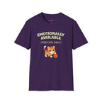 "Emotionally Available (For Cats Only)" Cat Playing with Yarn T-Shirt