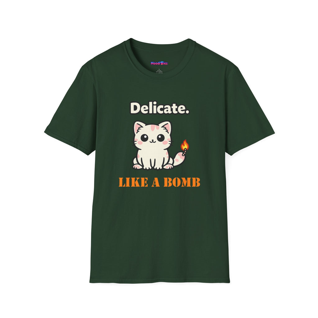 "Delicate. Like a Bomb." Cat T-Shirt