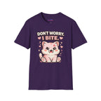 "Don't Worry, I Bite." Fanged Kawaii Kitty T-Shirt