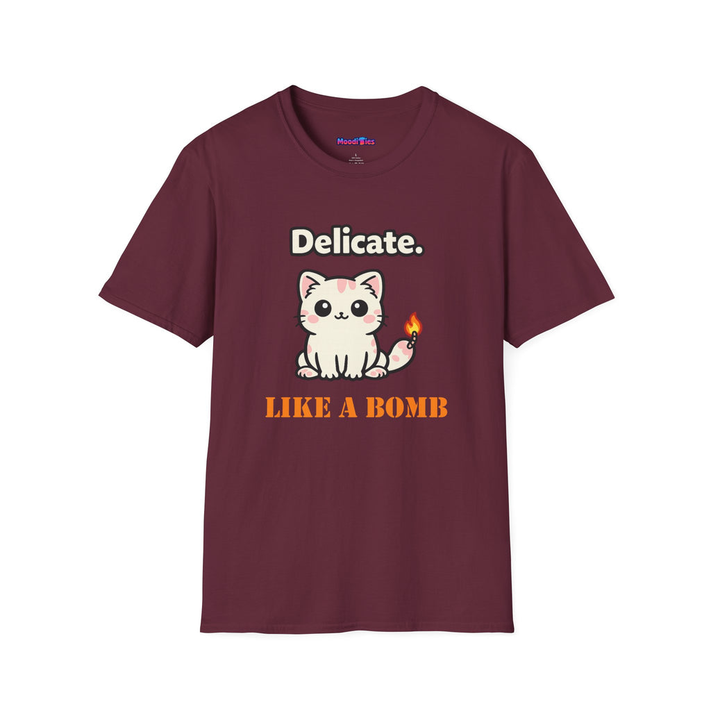 "Delicate. Like a Bomb." Cat T-Shirt