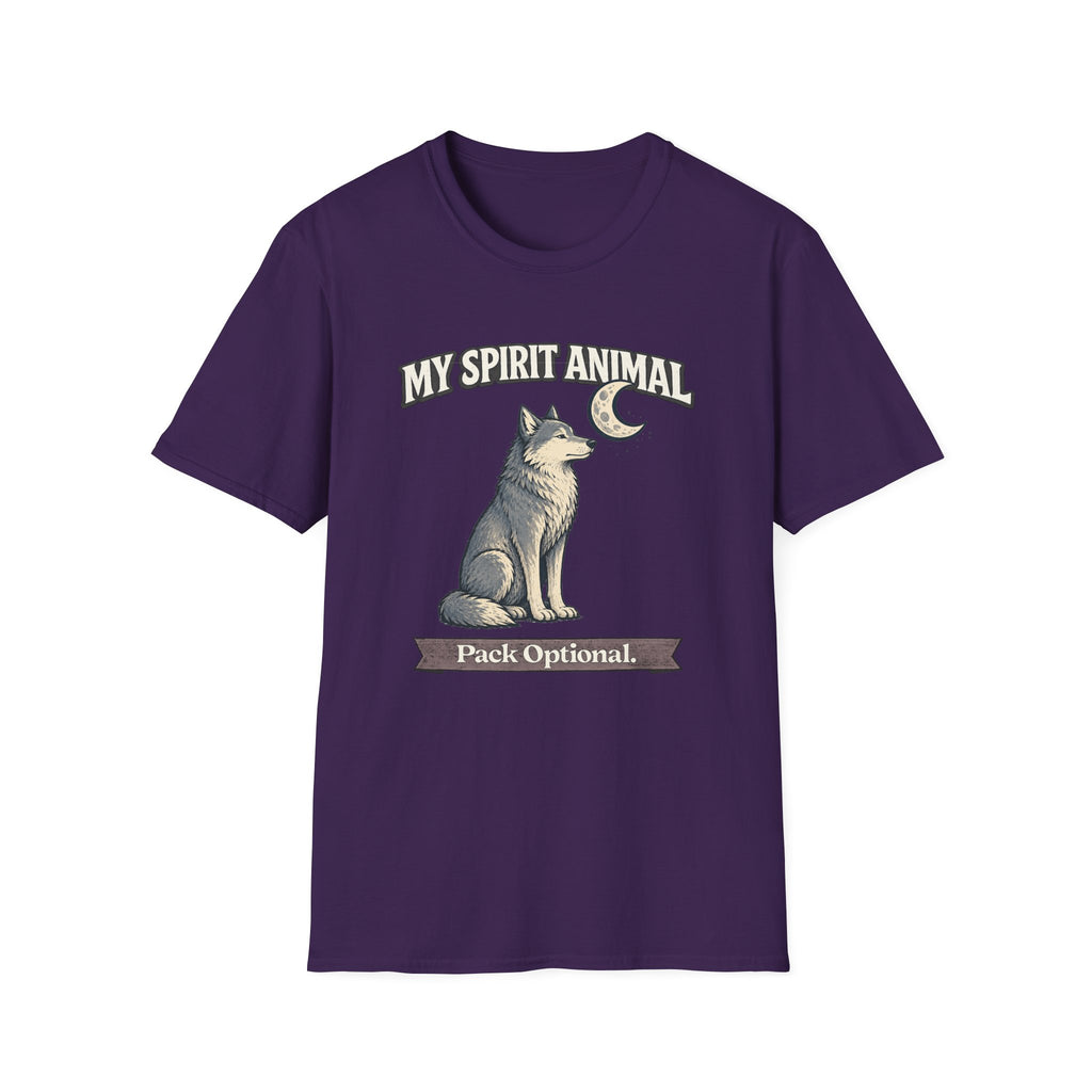 "My Spirit Animal: Wolf (Pack Optional)" T-Shirt