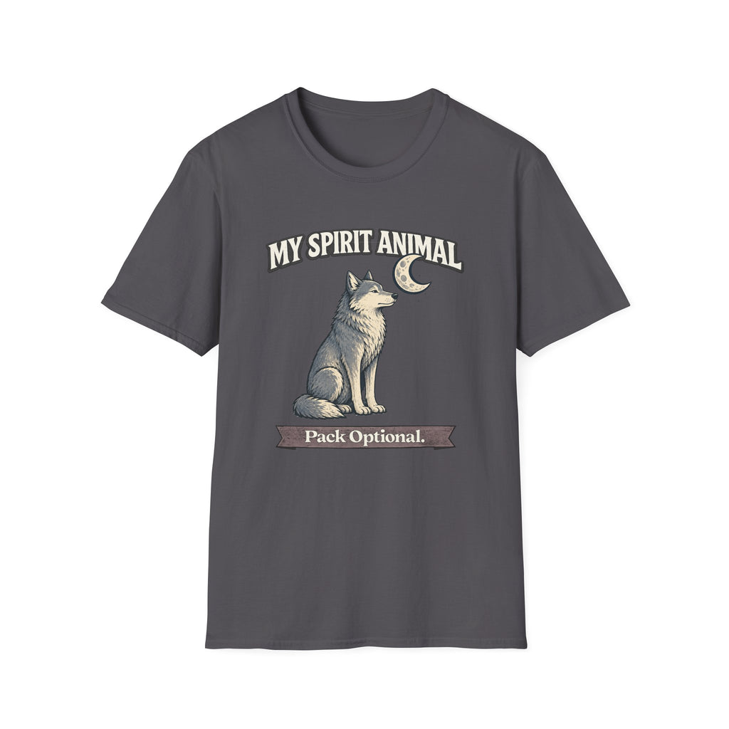 "My Spirit Animal: Wolf (Pack Optional)" T-Shirt