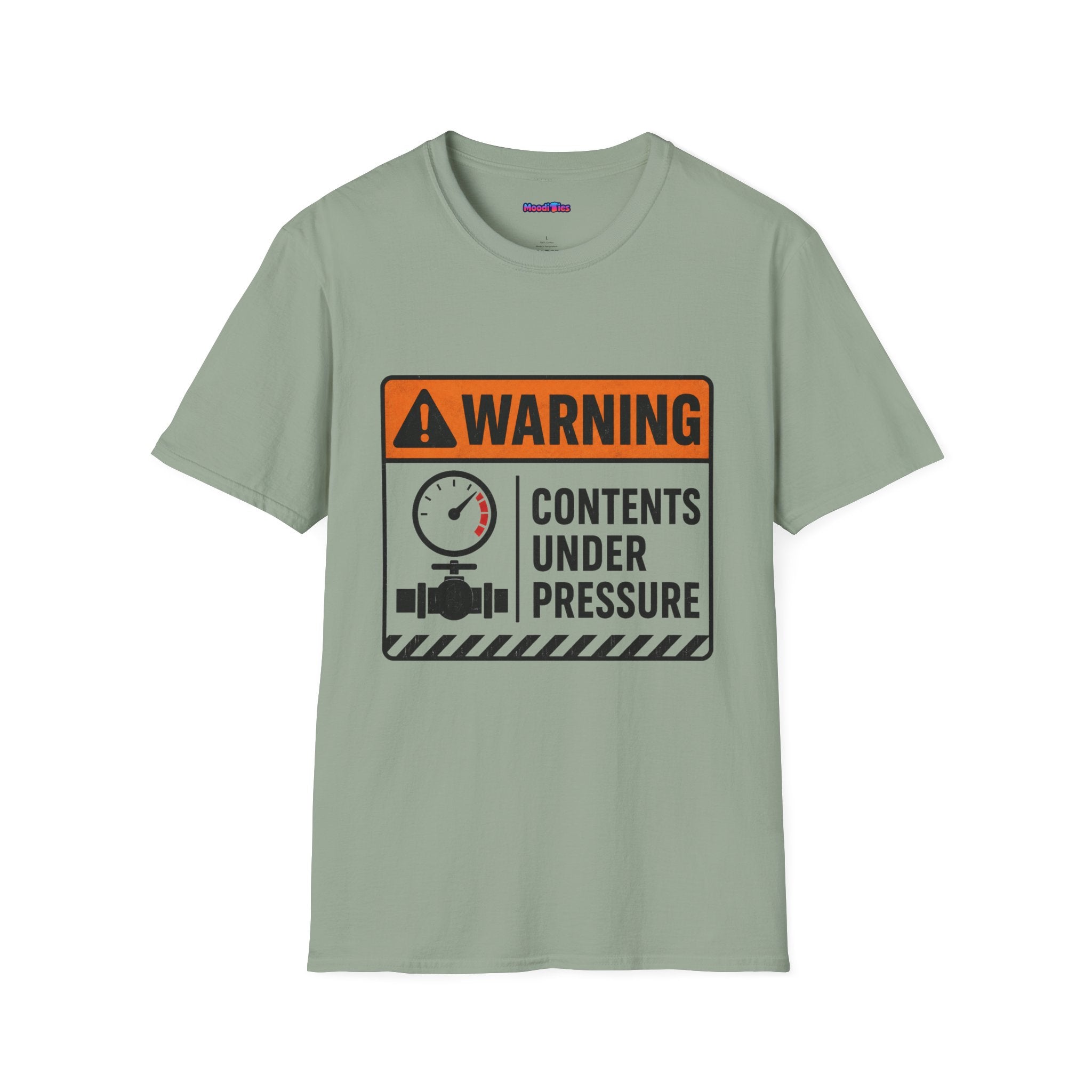 "Warning: Contents Under Pressure" Warning Sign T-Shirt