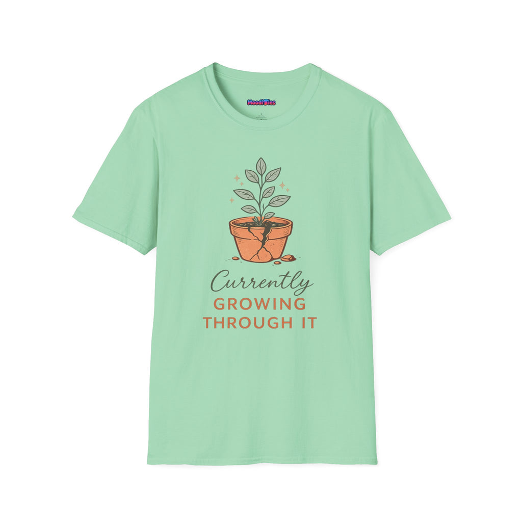 "Currently Growing Through It" Broken Potted Plant T-Shirt