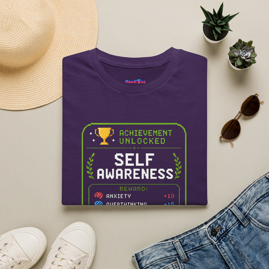"Achievement Unlocked: Self-Awareness" Gamer Humor T-Shirt