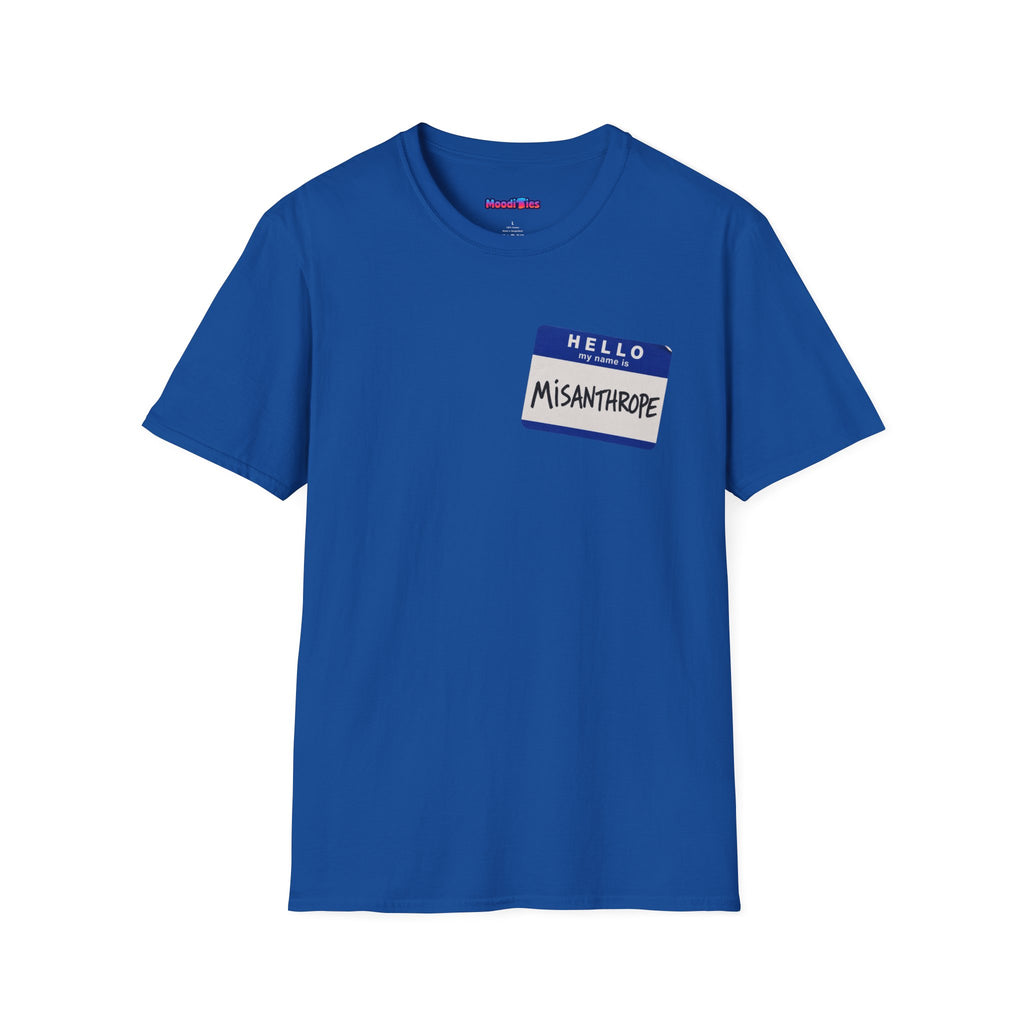 "Hello My Name Is Misanthrope" Name Tag T-Shirt — Funny Introvert Graphic Tee