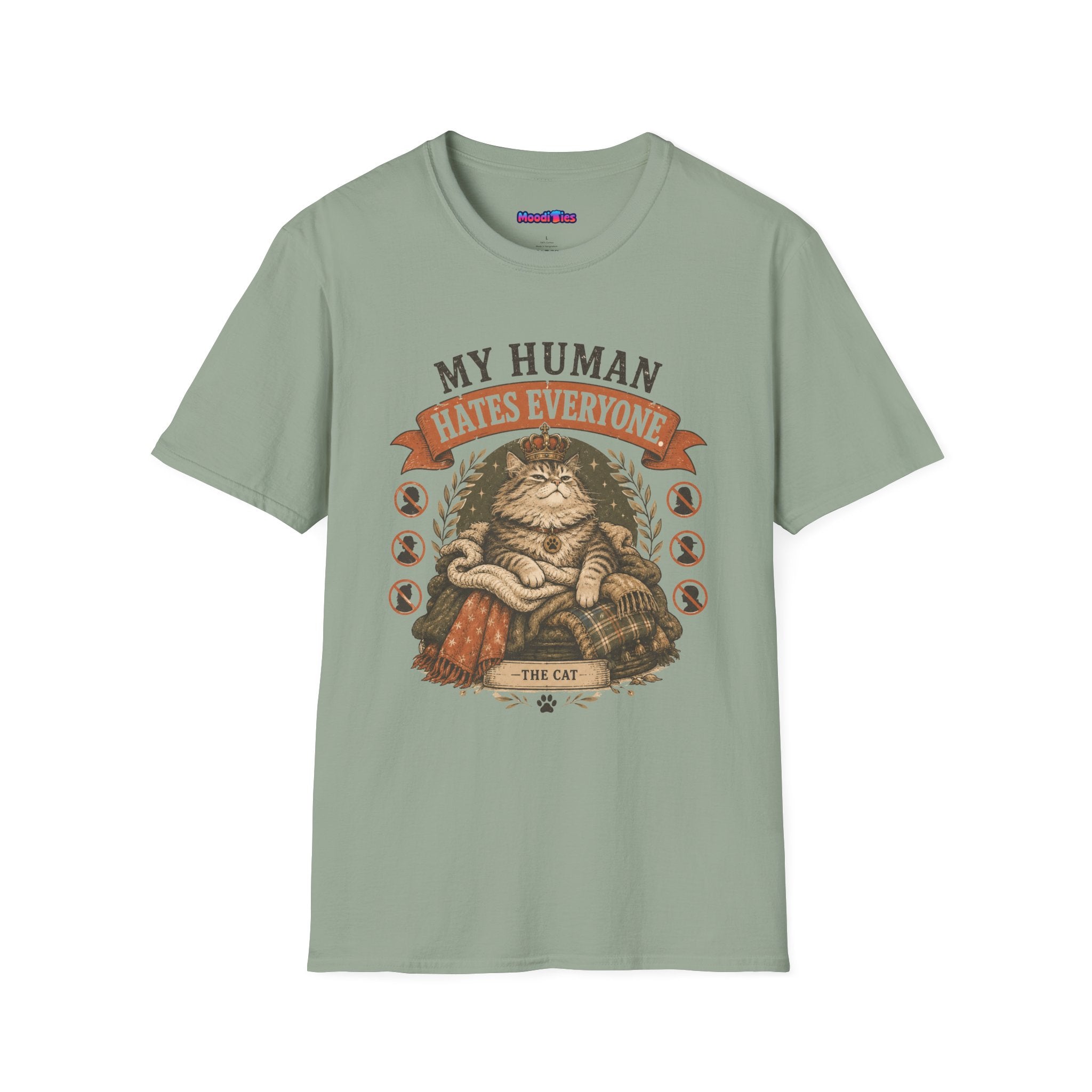 "My Human Hates Everyone." Smug Fat Cat T-Shirt