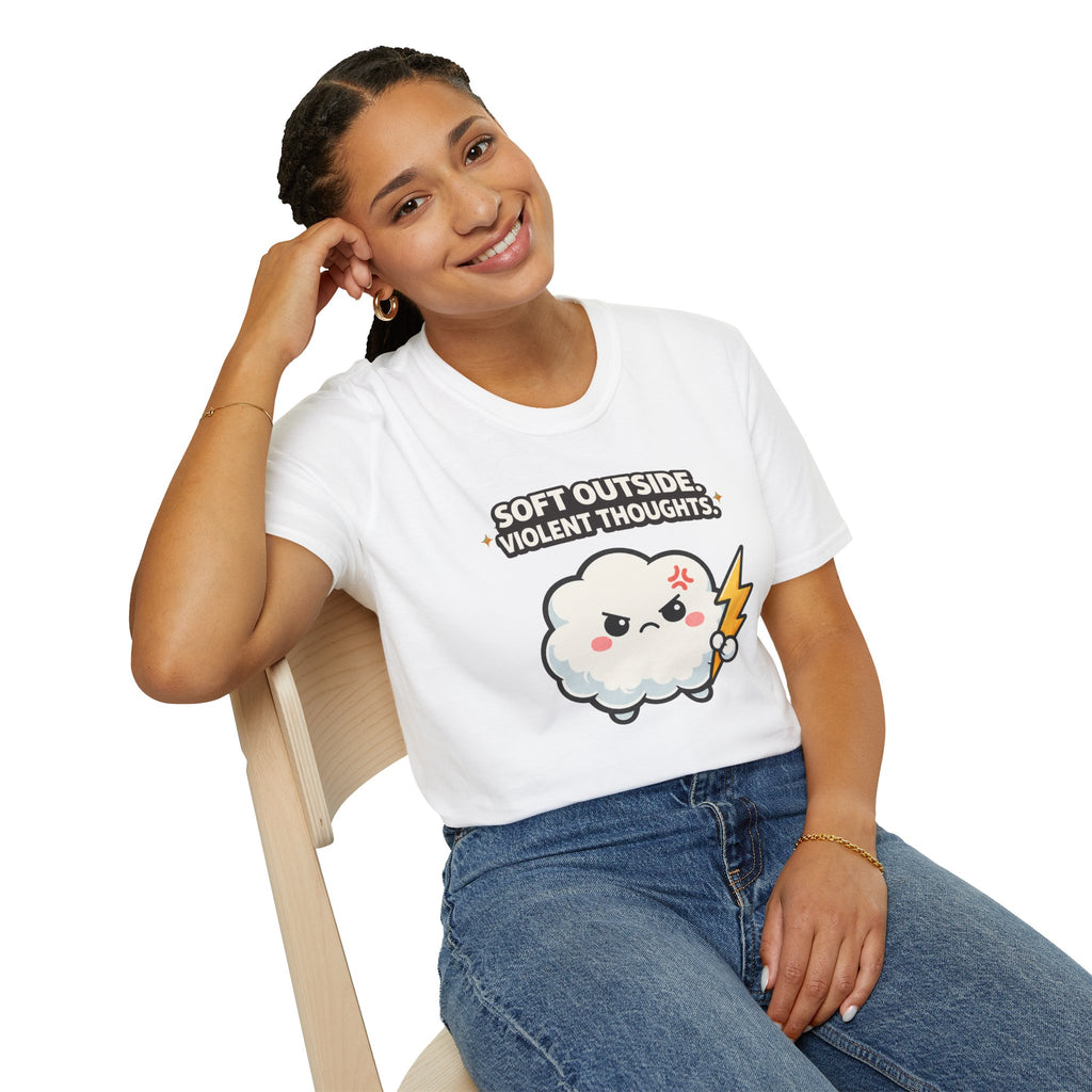 "Soft Outside. Violent Thoughts" Angry Cloud T-Shirt