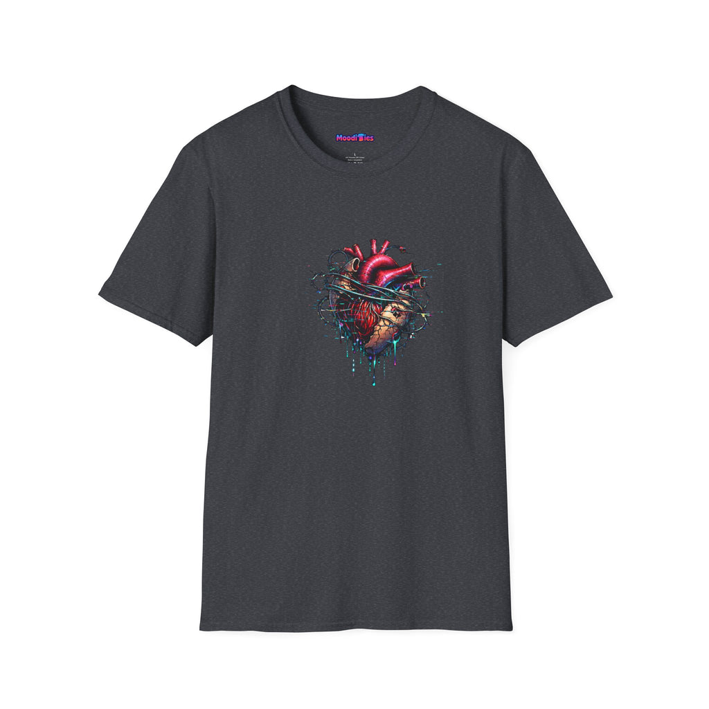 Entangled Heart T-Shirt — X-Ray Anatomical Heart Graphic Tee