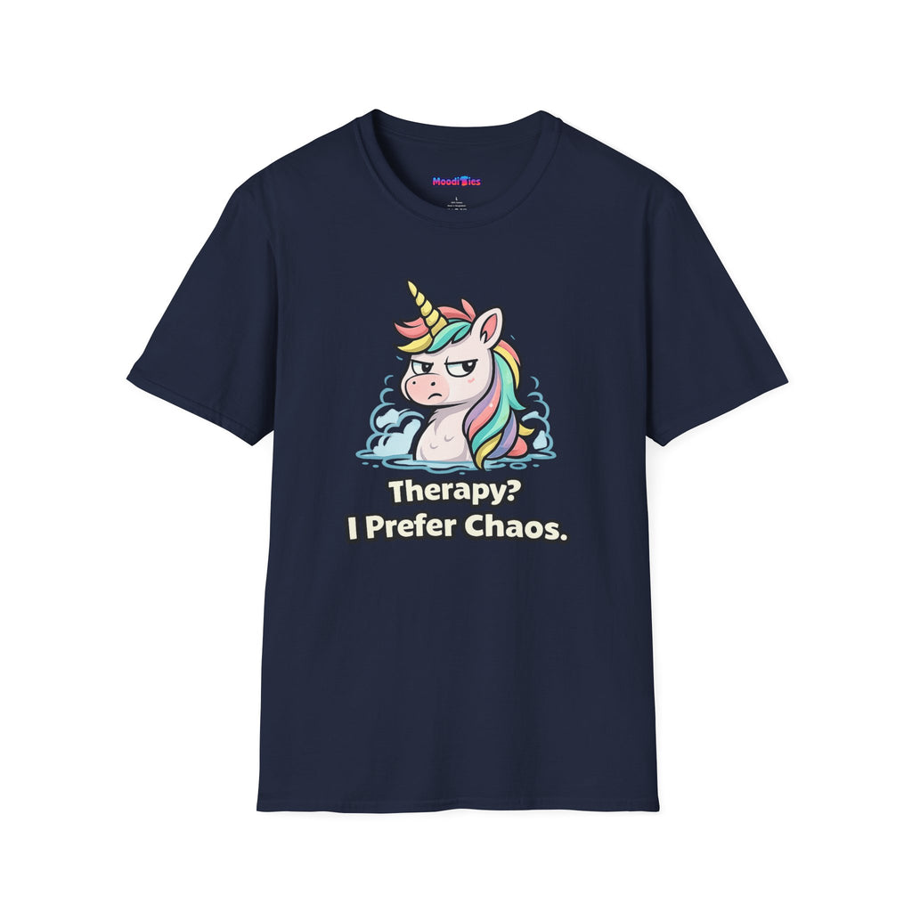 "Therapy? I Prefer Chaos." Unicorn T-Shirt